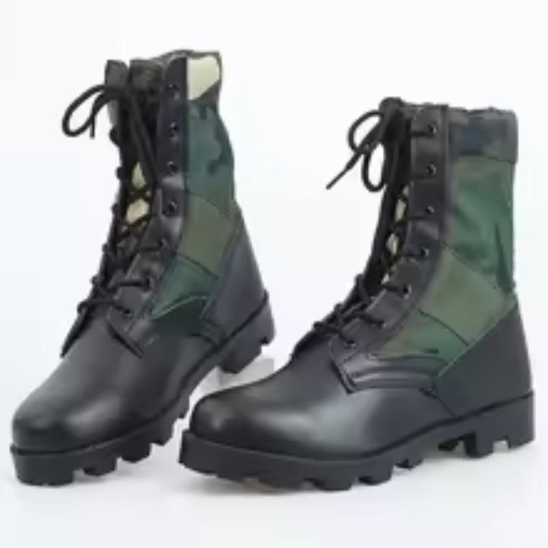 Men's High Top Desert Boots, Green Outdoor Hiking Boots, Camouflage Combat Boots, Outdoor Training Boots