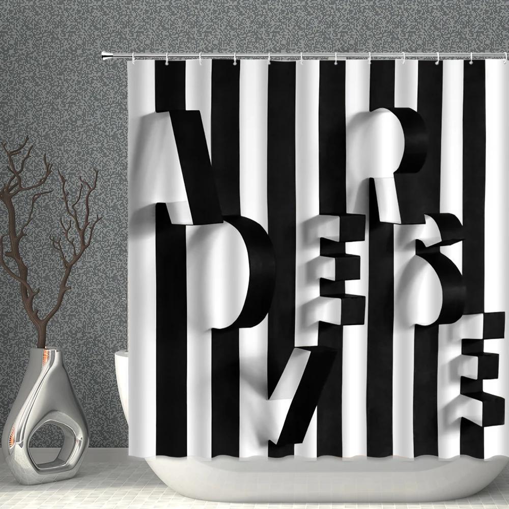 

White Geometric Shower Curtain Irregular Dots Triangle Creative Pattern Waterproof Bathroom Curtain With Hooks Home Decoration W90XH180cm