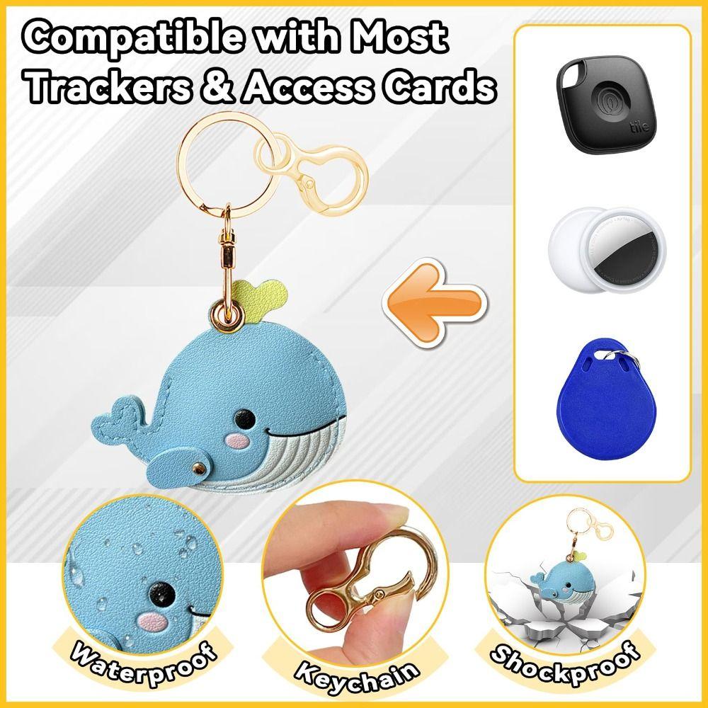 Anti-Drop Leather Keychain Antirust GPS Case Cover for Airtag Protective Cover  For Keys Bag Wallet