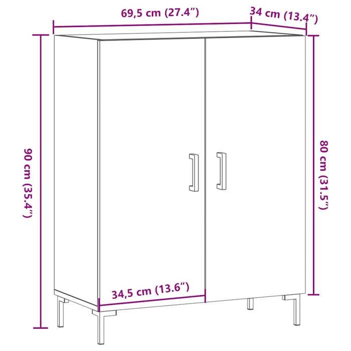 VidaXL Buffet Old Wood 69.5x34x90 Cm Engineered Wood 857179
