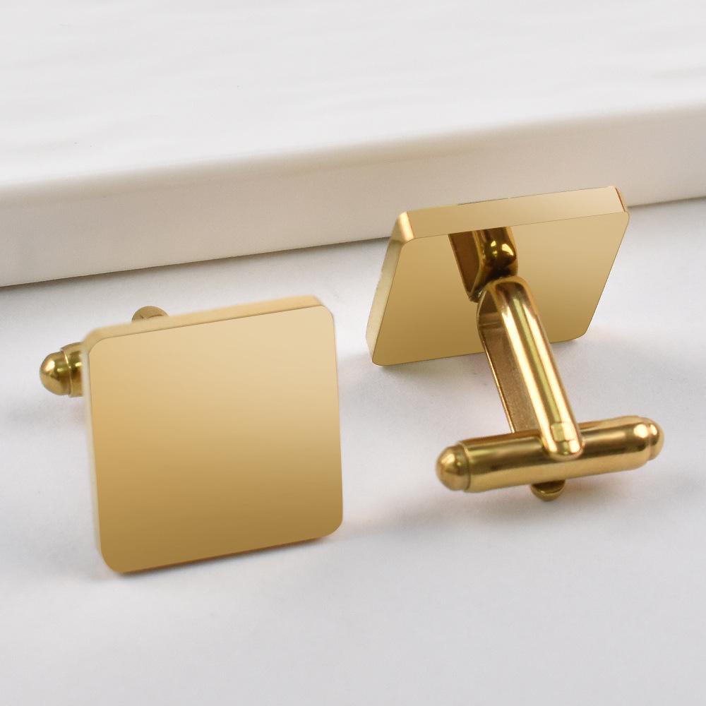 Stainless Steel Mirror Polished Men's Business Cufflinks