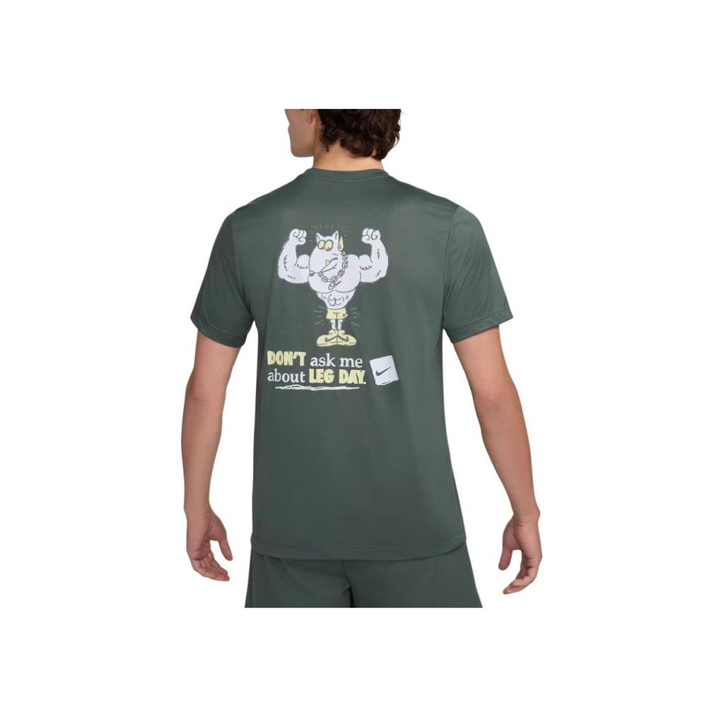 Nike Letter Print Crew Neck Straight Cut Short Sleeve T-Shirt Men Tops Green FZ8045338