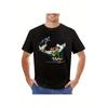 Gaston Lagaffe Men'S Vintage Monty Python Graphic T-Shirt - Black Retro Cartoon Print Short Sleeve Tee with Gaston & Co. Design, Regular Fit Round