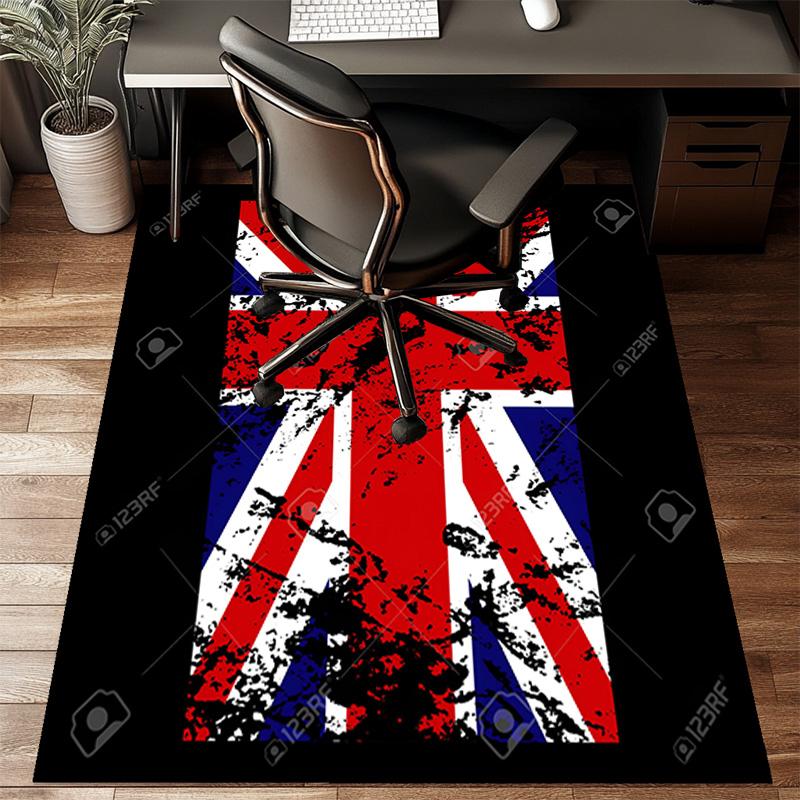 British Flag Artwork Rug Office Floor Mat - Machine Washable for Bedroom, bedroom, livingroom, Room Decor Fan Gifts Christmas