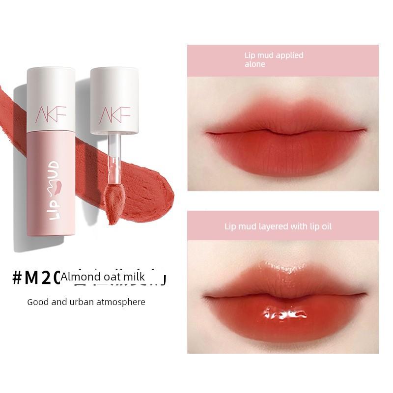 Akf Lip Mud Lip Glaze Lipstick Matte Matte Finish M17 Waterproof Long-Lasting Non-Stick Cup M07 Niche Affordable Natural Look Brightening