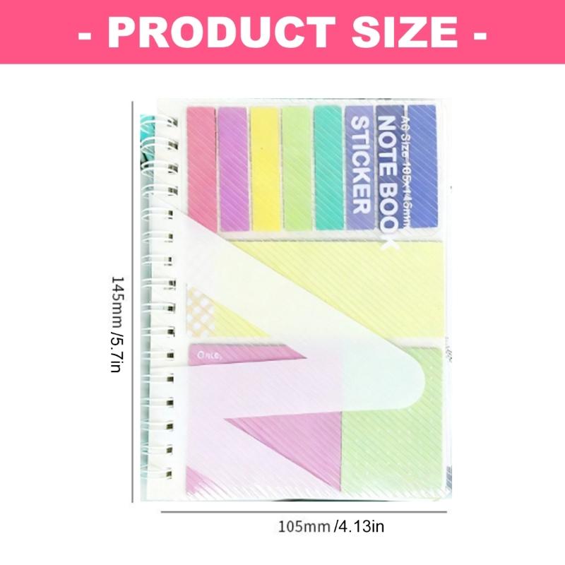 Portable Refillable Notepads Colorful Adhesive Index Label for Student Office Workers Note Taking Office School Supplies