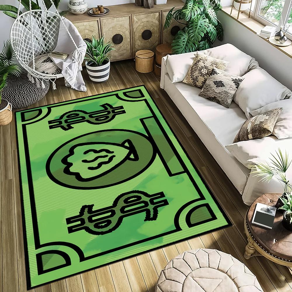 Door Mat Anti-Slip Kitchen Bedroom Coin Funny Art Handmade Tufted Rug Carpet Living S-spongebobs Room Money Entrance Decoration