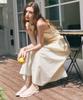 PLAC WOMEN Shirred Sleeveless Long Dress Yellow