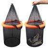 Collapsible Floating Fishing Bait Basket Bright Orange Fish Keeper Live Fish Net  Outdoor Sports