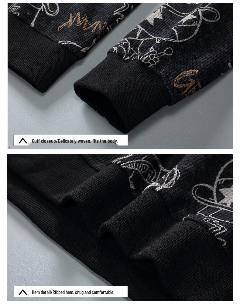 Trendy Men's Plus Size Crew Neck Sweatshirt - Spring/Autumn 2021 Collection for Larger Sizes