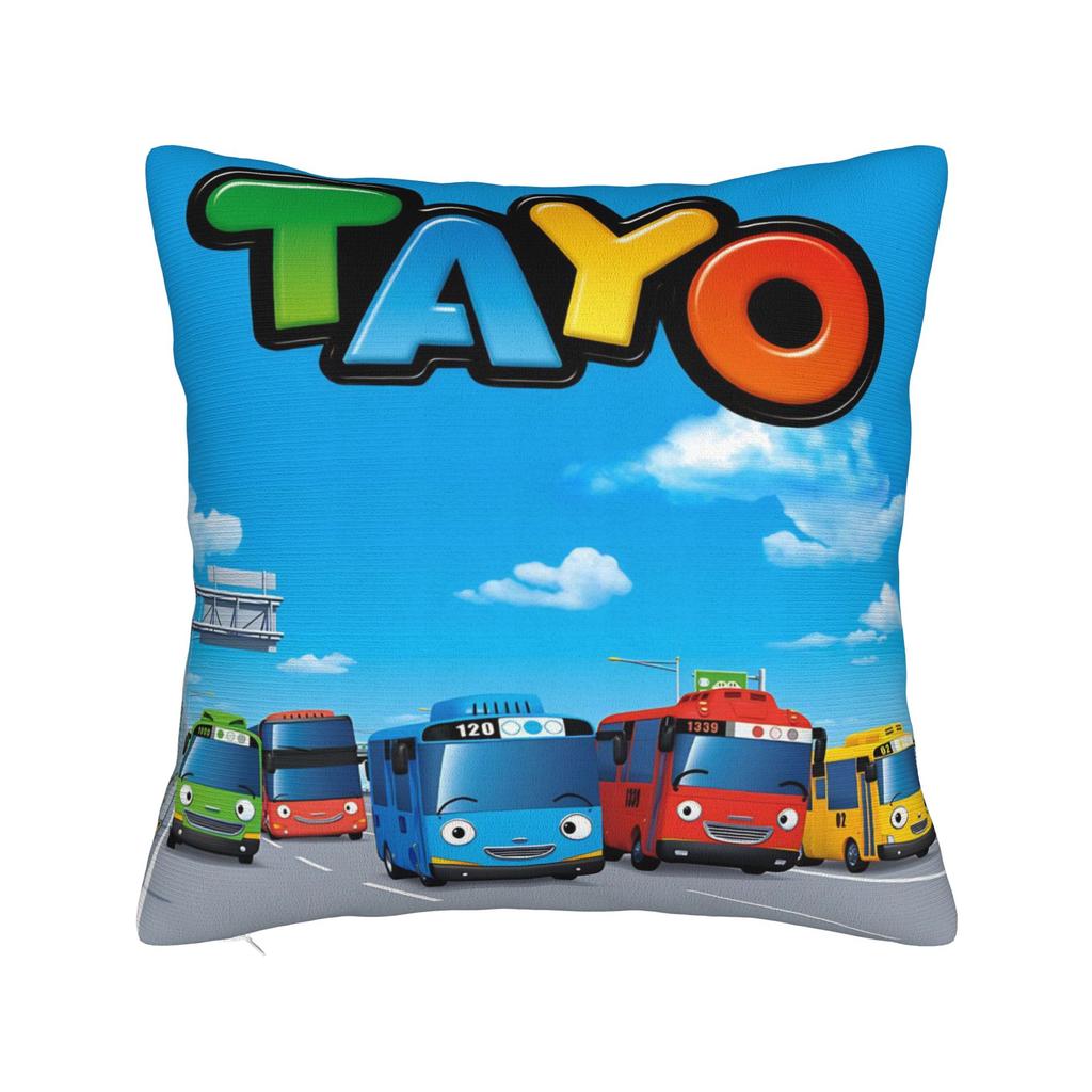 Decorative Pillowcase Tayo The Little Bus Product Home Throw Pillow Case Cover Zippered MultiSize