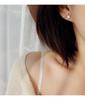 Korean Fashion S925 Sterling Silver Freshwater Pearl Antler Stud Earrings, Simple Christmas Gift for Women