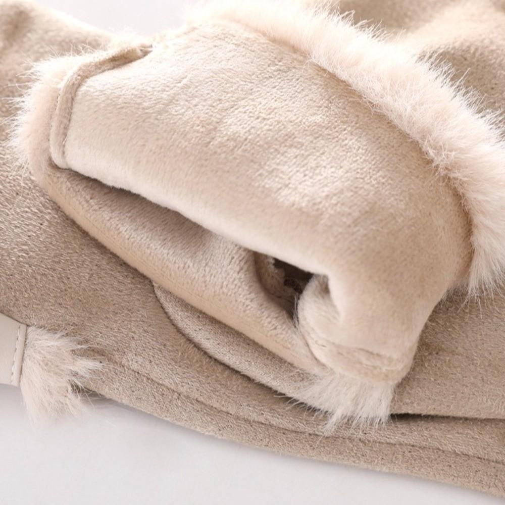 Windproof Women Gloves Thick Cycling Mittens All-Match Winter Suede Gloves  Girls