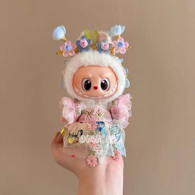 Only Suitable for Children's Clothing: Labubu Vinyl Children's Clothing, First, Second, and Third Generations Hanfu Butterfly Fairy Clothing Set