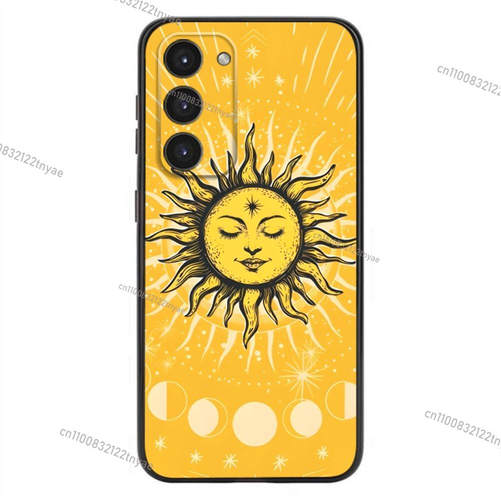 Suns Moons Clouds Astrological Phone Case For Samsung Galaxy A20,21s,22,31,32,52,53,72,73,80,91 Soft Liquid Silicone Black Cover