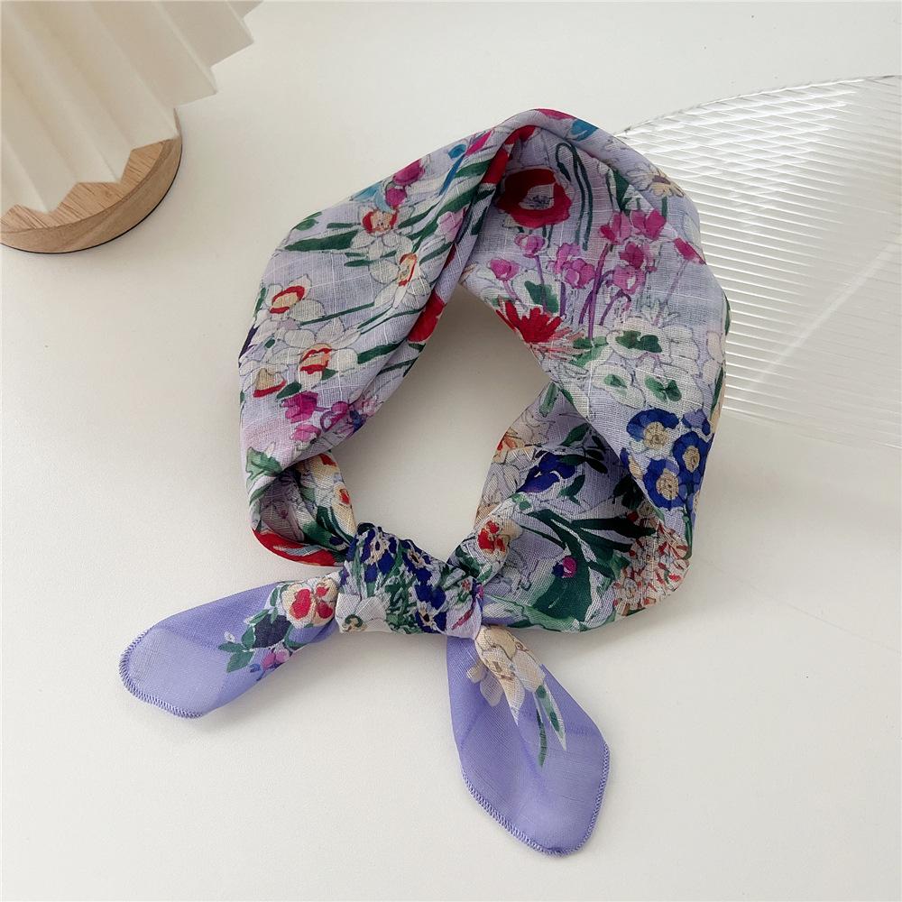 58 Baumwolle Leinen Seide Halstuch - Damen Vielseitiges Atmungsaktives Modeaccessoire für Frühling, Sommer, Herbst. Perfekt als Haarband oder Dekoration.