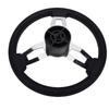 3 Spoke Destroyer Steering Wheel 13.5 Inch Stainless Steel Boat Steering Wheel with Foam Grip for Yacht