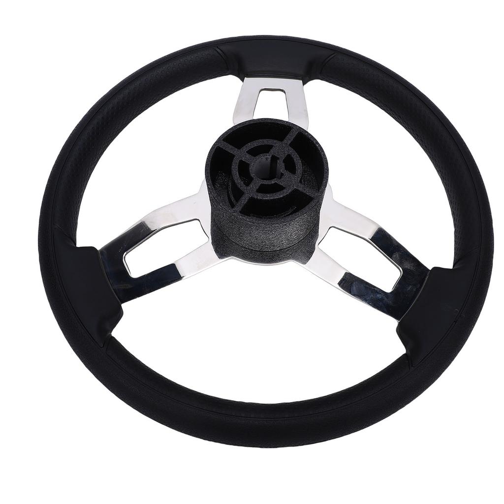 3 Spoke Destroyer Steering Wheel 13.5 Inch Stainless Steel Boat Steering Wheel with Foam Grip for Yacht