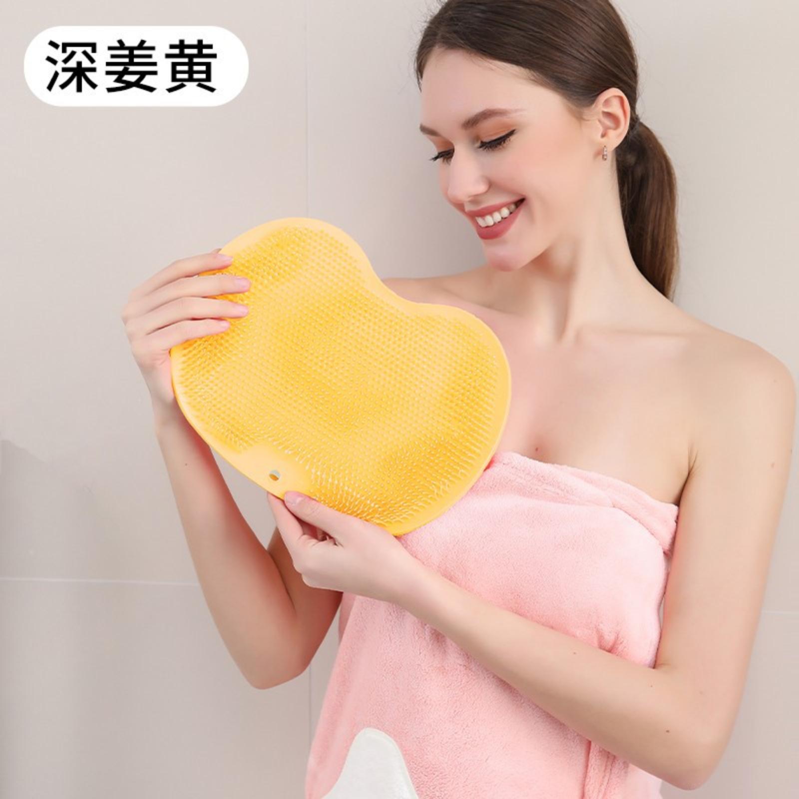 

Silicone Foot Wash Exfoliating Shower Room Floor Mat Massage Foot Mat Bathroom Non- Mat One Size жёлтый