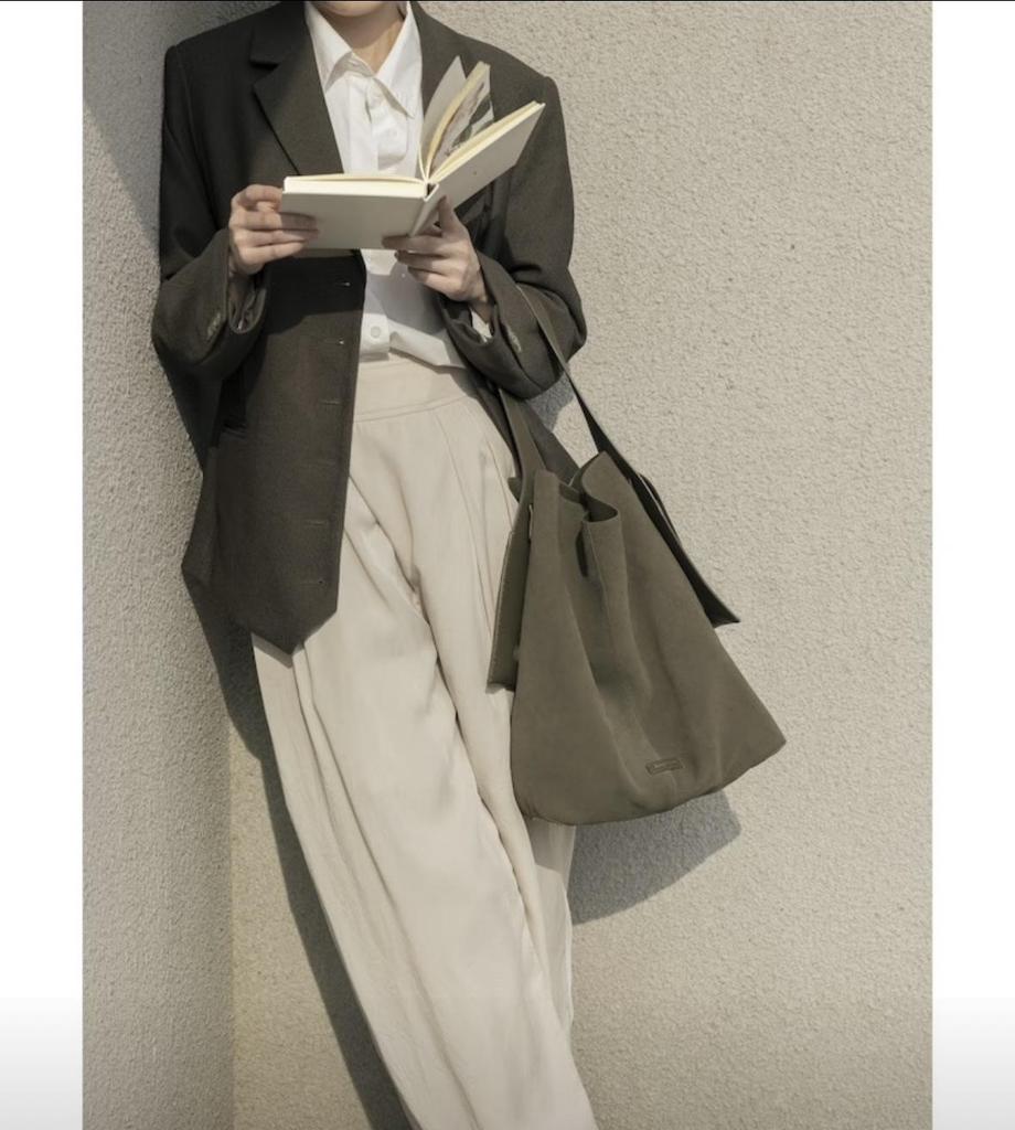 Songmont Yamashita Arimatsu Suede Tote: Large Capacity, Versatile Commuting Crossbody Shoulder Bag