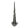 1pcs Miniature Size Burj Khalifa Tower Model Gray Alloy Metal Tower Statue  Office Desk Decor