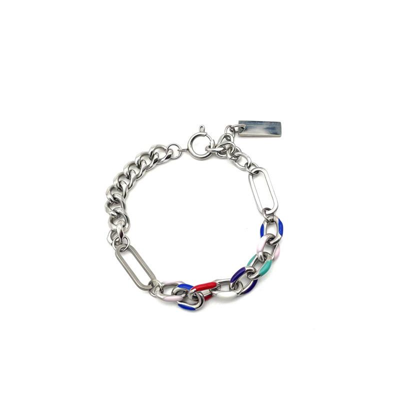 Geometric Stainless Steel Chain Necklace And Bracelet For Men And Women