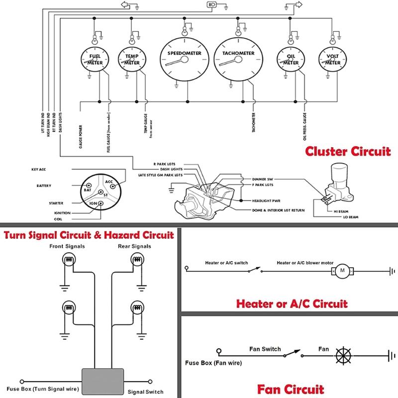 Universal 14 Circuit Wiring Harness Muscle Car Hot Rod Street-Rod XL Wire 12V Voltage-Circuit Harness Kit Repairing Tool