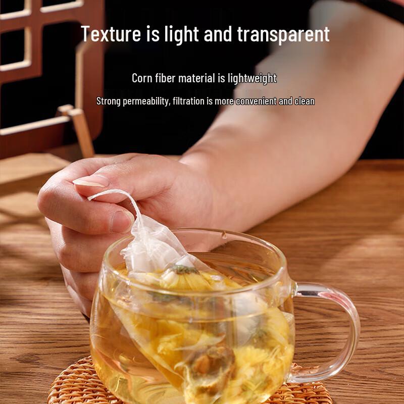 MENGTING Corn Fiber Disposable Fold-Over Tea Filter Bags