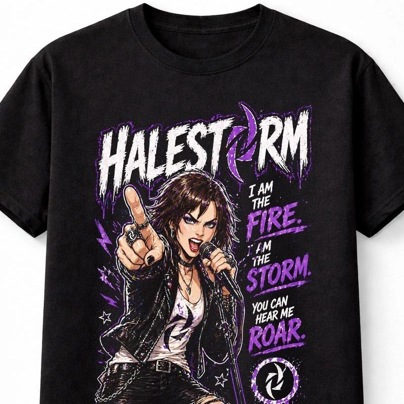 Halestorm I Am The Fire Hard Rock Band Lzzy Hale Graphic Unisex TShirt S