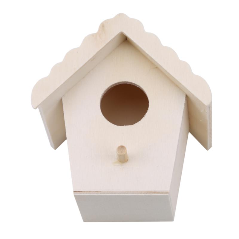 Creative Wooden Hummingbird House With Hanging Rope Home Gardening Decoration Bird's Small Hot Nest Diy Types Wall-mounted