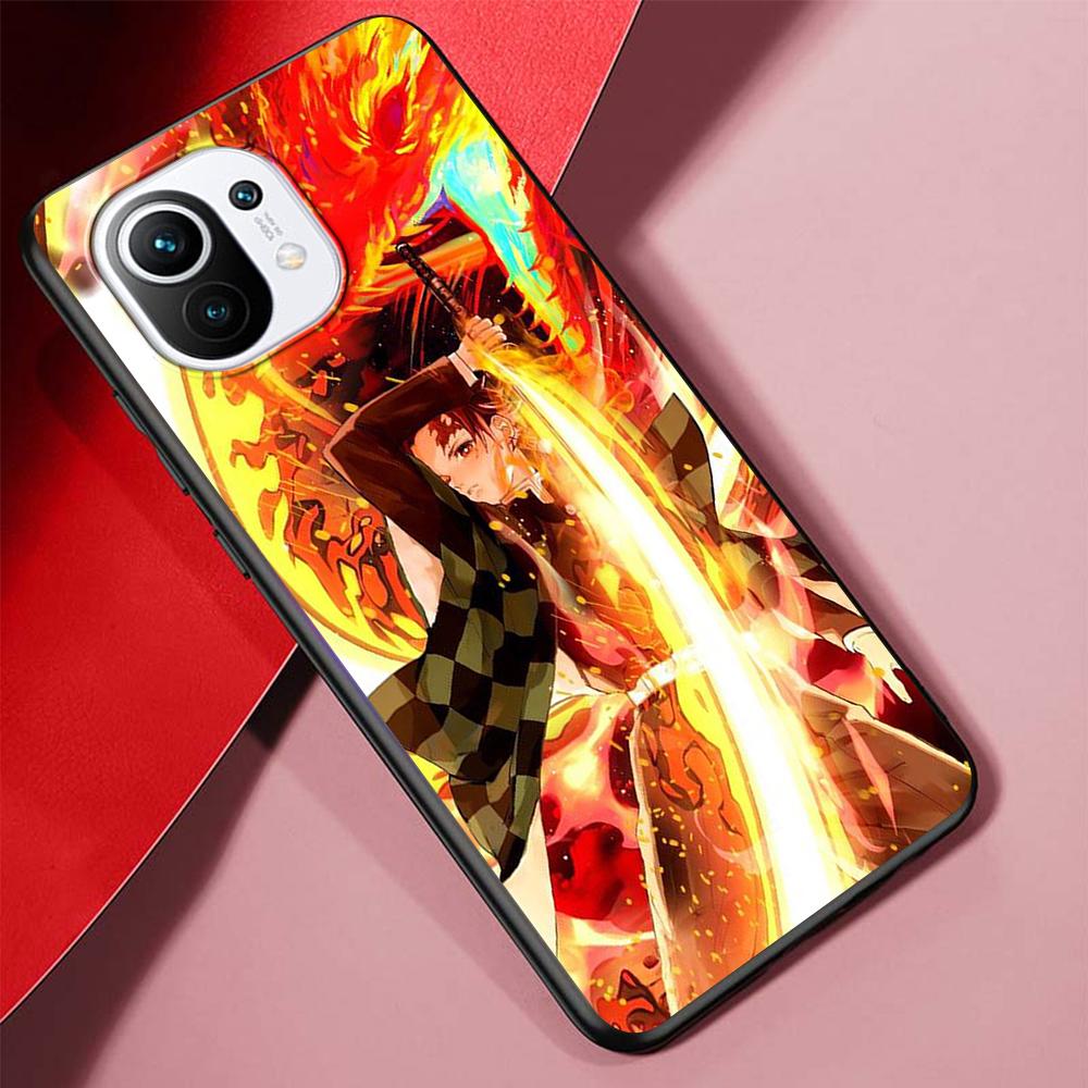 Anime Demon Slayer Case for Xiaomi Mi 11 Lite 5G 12 Pro Note 10 10T 9 SE 9T 10S 8 A2 Lite CC9 Redmi Note 11 9S TPU Phone Cover