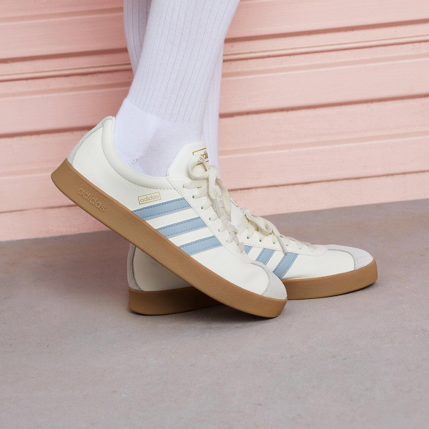 adidas VL Court Classic Off White Wonder Blue Gold Metallic 36