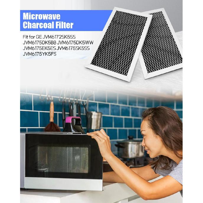 Urngowuy 2Pcs Microwave Charcoal Filter Fit for GE JVM6175EK5ES JVM6175SK5SS JVM6172SK5SS JVM6175YK5FS