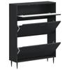 Shoe Cabinet HAARLEM 78 X 24 X 103 Cm Engineered Wood Black