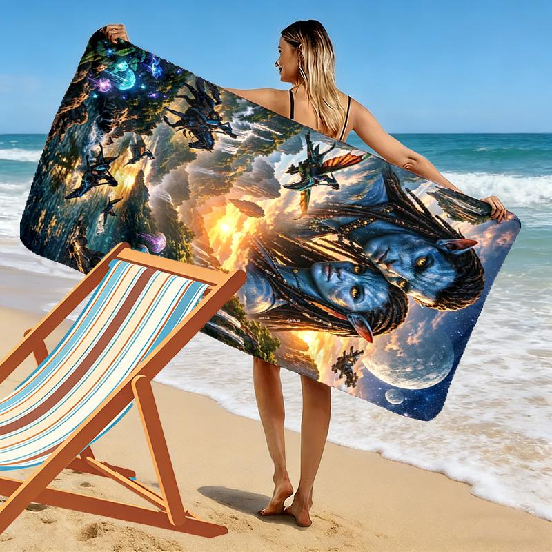 AVATAR Print Beach Towel, Large Soft Quick Dry Towel for Beach Camping Swimming