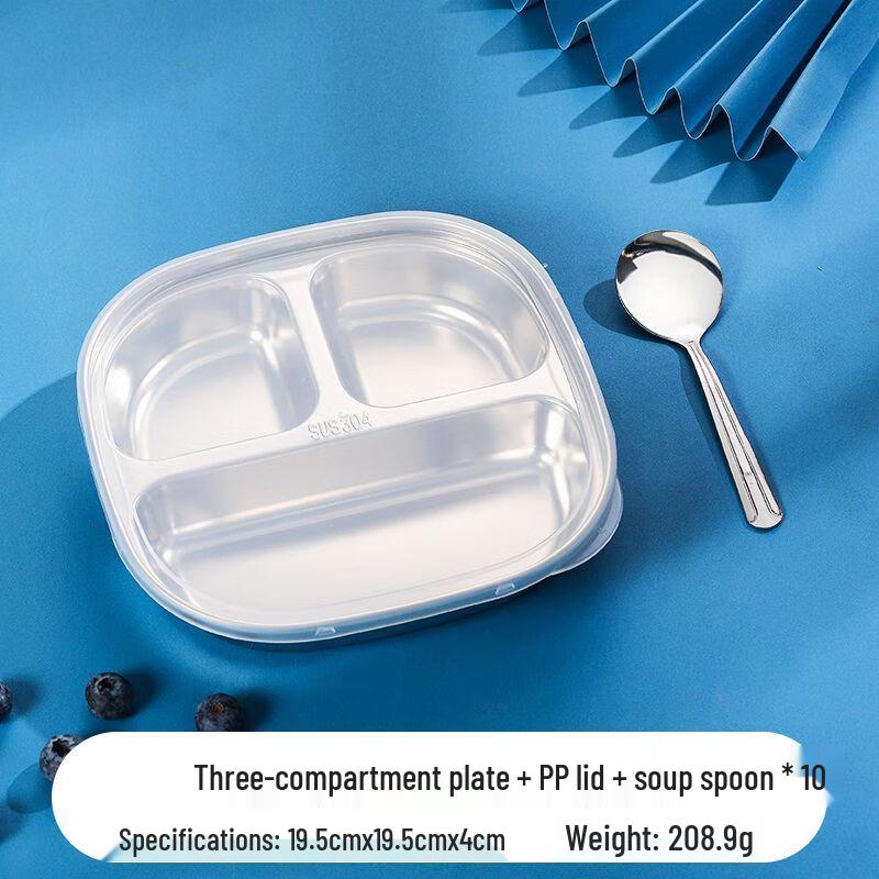 Kids' Stainless Steel Divided Dinner Plate Set