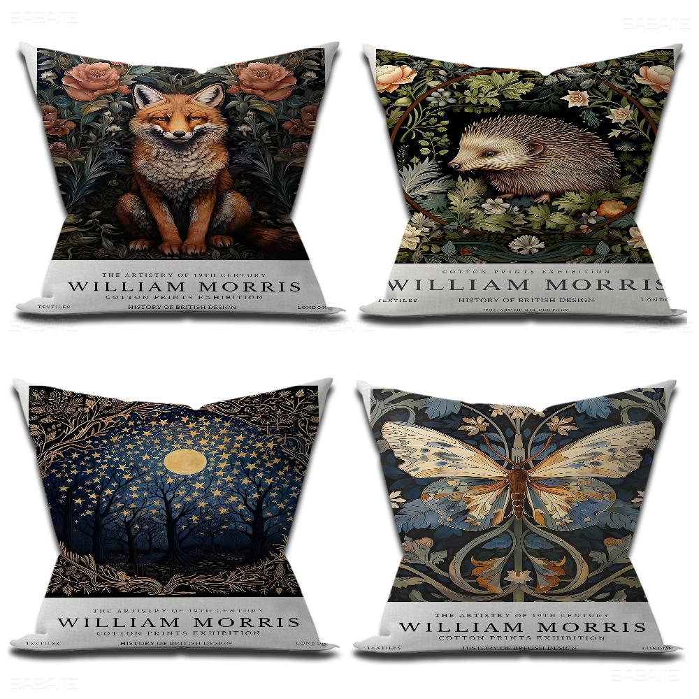 Neutral William Morris Pillow Gift Home Office Decoration Bedroom Sofa Car Cushion Cover Case 45x45