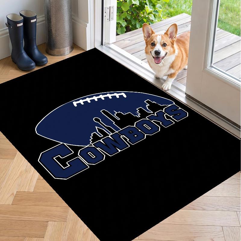 Kristall-Samt-Teppich mit Dallas Cowboys Design, Weiche rutschfeste Bodenmatte für Wohnzimmer Schlafzimmer Dekoration