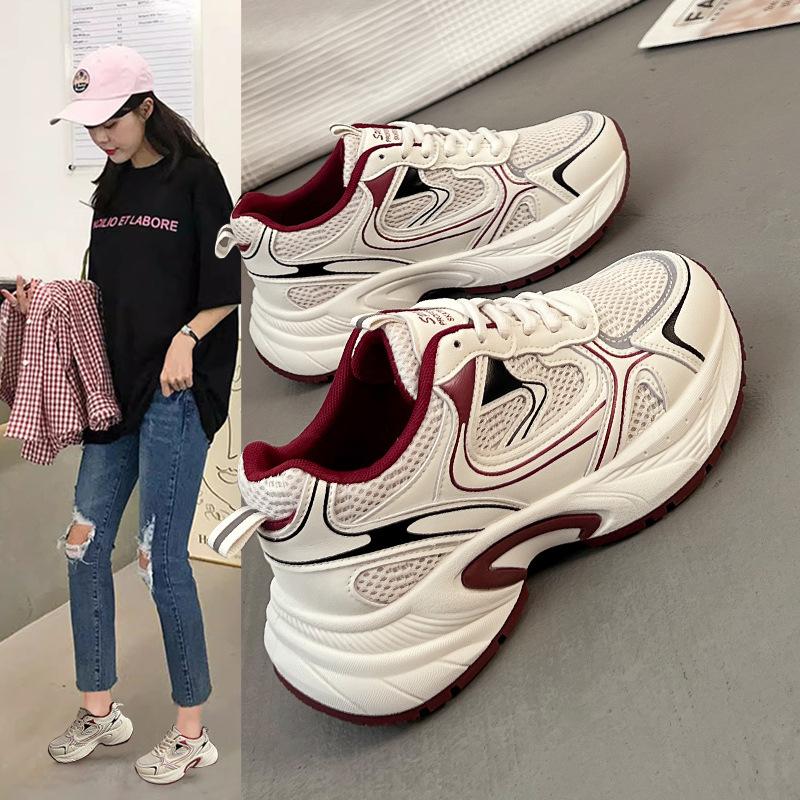 Popular Platform Dad Shoes Women's 2025 Spring New Popular Versatile Fried Street Sports Shoes Show Feet Small Women's Shoes 2116