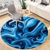 1PC Ocean Waves Pattern Office Round Area Rug, Mat Suitable For Office, Under Office Chairs Bedroom Living Room Home Decor, Room Deco