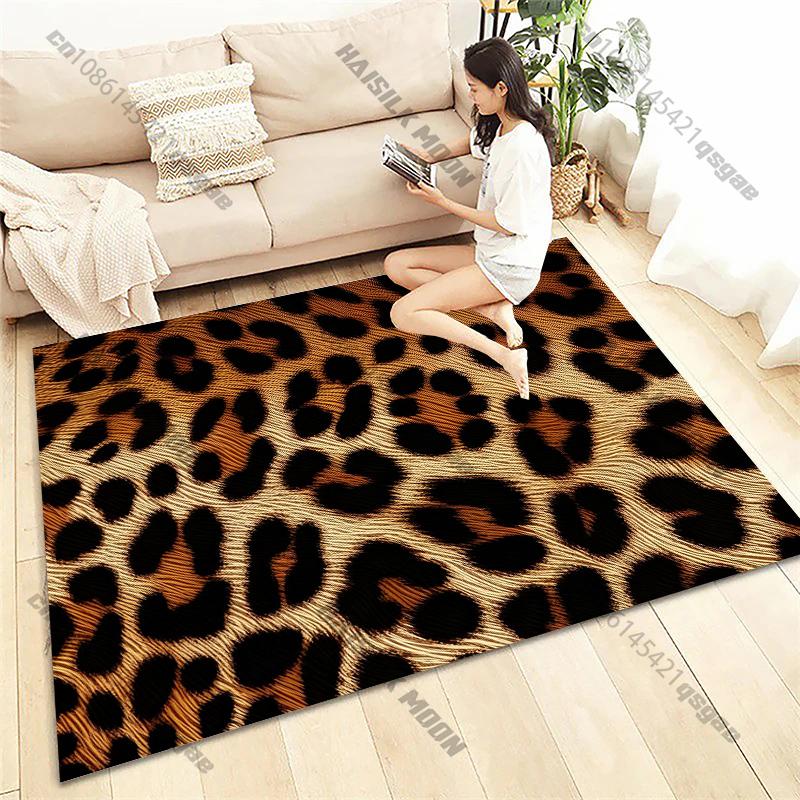 1PC Tiger Skin Theme Printed Carpet Rug for Living Room Bedroom, Office Areas, Durable Machine Washable Mat,Gift for Son Husband
