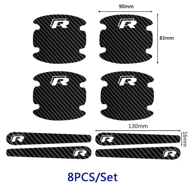 

For VW VOLKSWAGEN 2026 New 8pcs Car Door Sticker Scratches Resistant Cover Bowl Handle Film for Volkswagen VW Rline R Line Toura