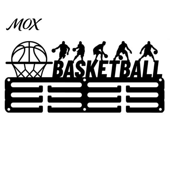 Wall Mounted Medal Display Hanger Metal Basketball Holder, Rack, Awards Rack Room Decor, Backpack Holder for Teen Bedroom 3 Lines Design, Holds
