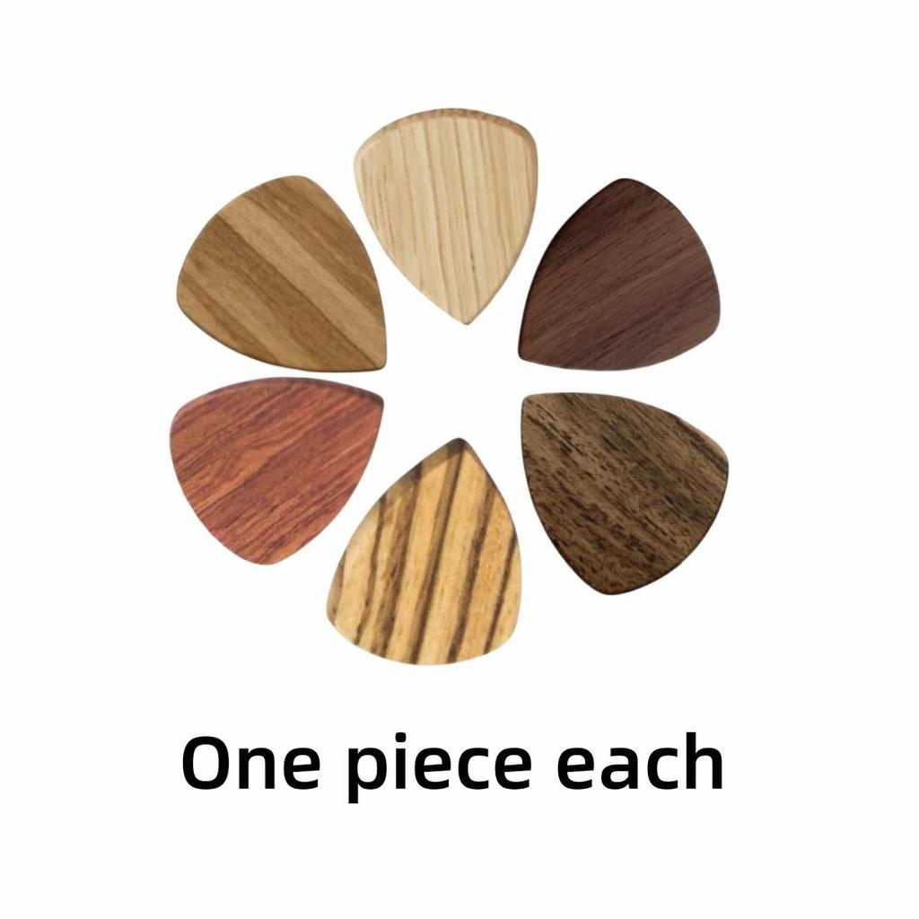 Wood Guitar Picks Wooden Guitar Mediators for Acoustic Guitar Electric Bass Plectrum 6Pcs 2mm