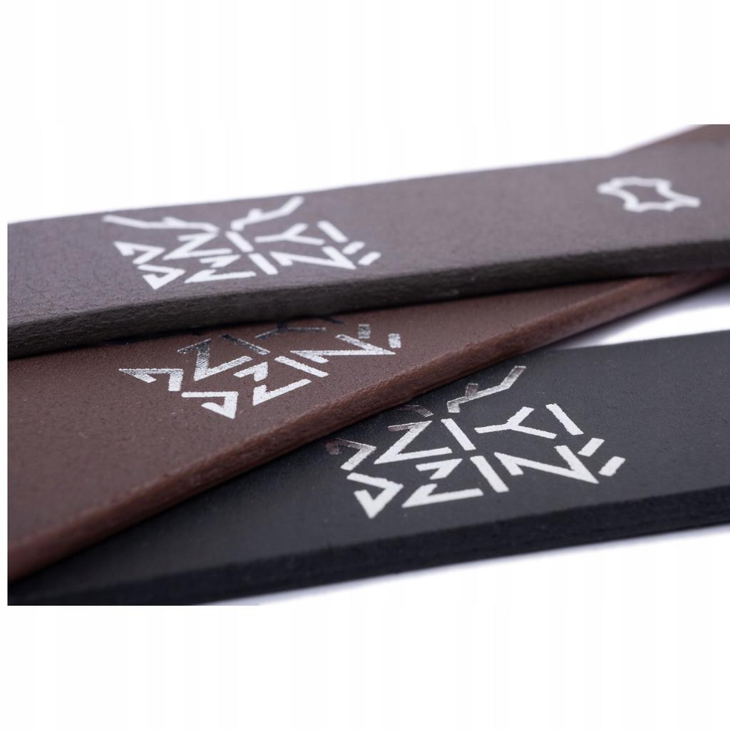 Wild DźINS men's leather belt black genuine grain leather Size 125 cm