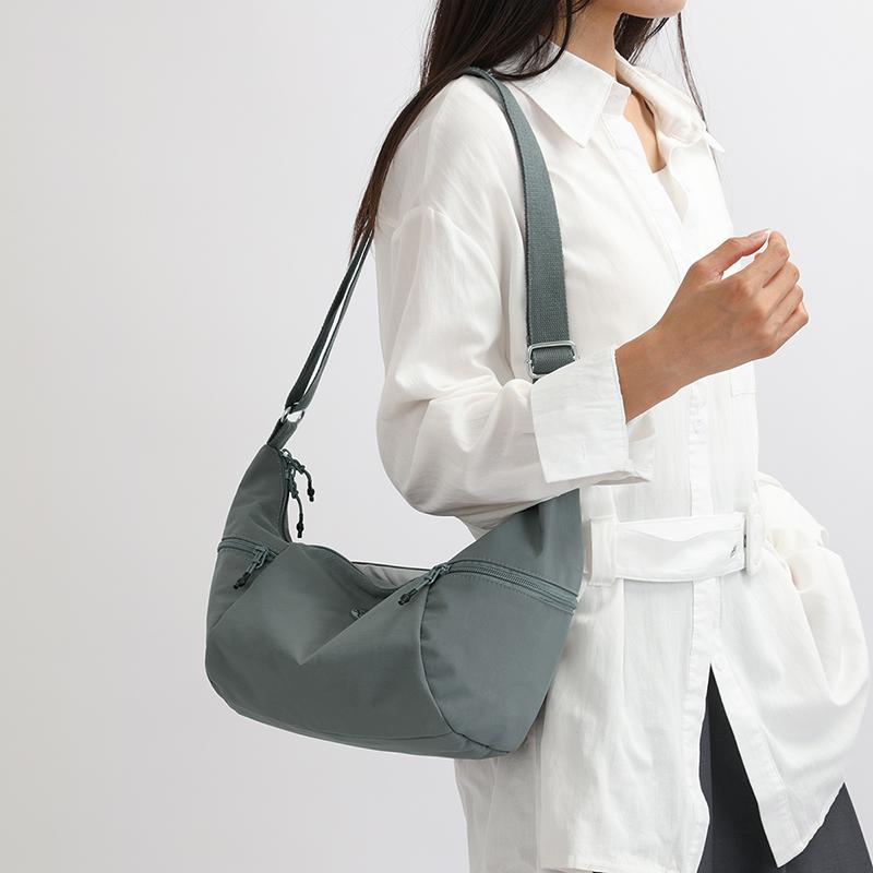 Women's Lightweight Nylon Hobo Bag - Crescent Crossbody Purse with Adjustable Strap (Water-Resistant for Work & Daily Use)