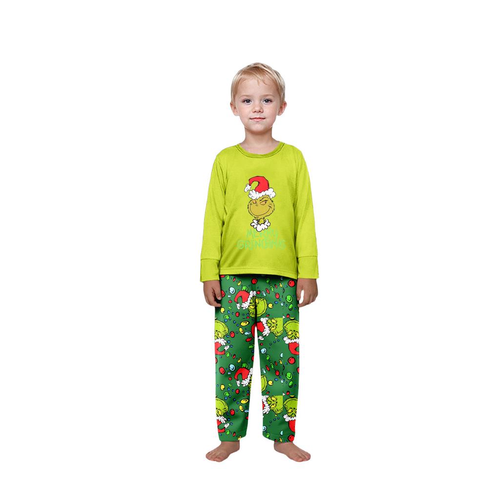 Parent-child Christmas Print Home Suit Long-sleeved Top And Pants