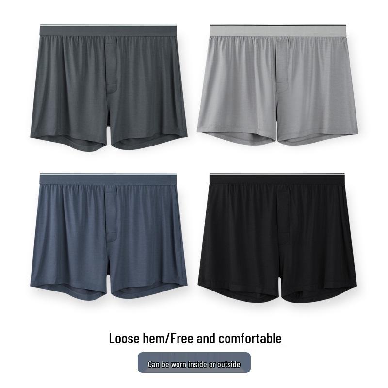 Herren Übergröße 60er-Pack Modal Atmungsaktive Boxershorts - Jugend Lockerer Schnitt, Vier-Ecken-Stil