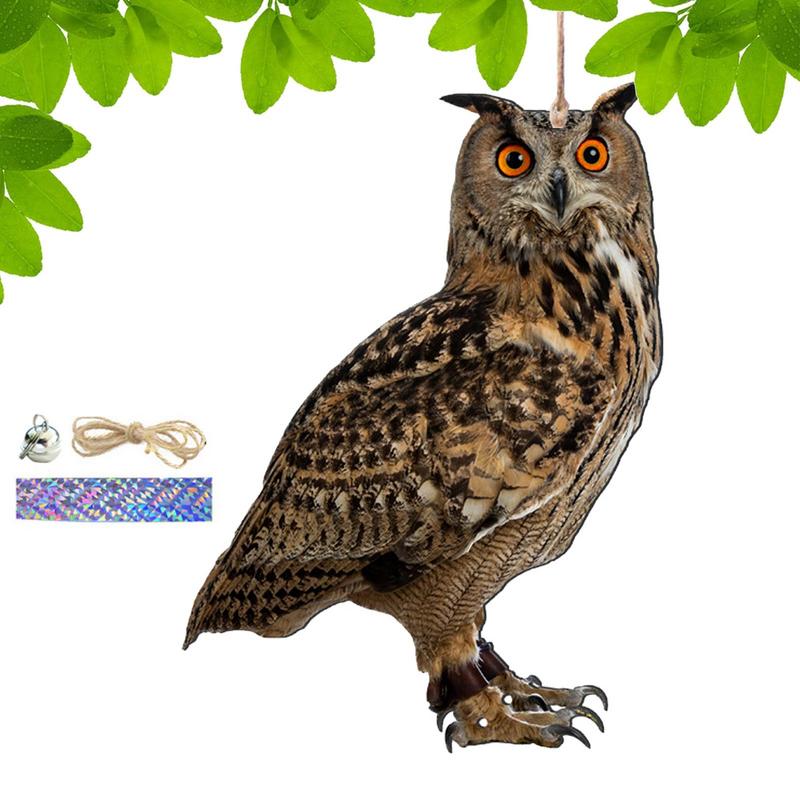 2D Bird Repel Scarecrow Durable Owl Scarer Pendant Bird Repellent Bell Pastoral Orchard Decorative Scarer Pendant