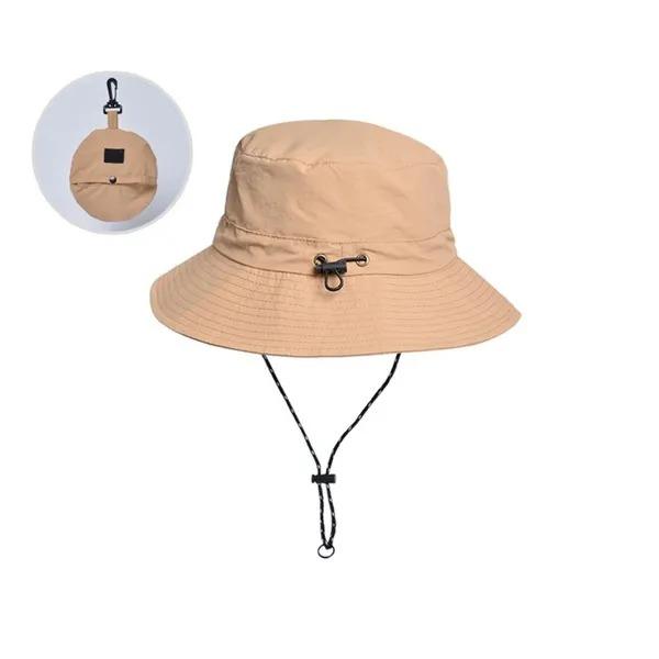 

Summer Waterproof Fisherman Hat Men Outdoor Fishing Mountaineering Hat Folding Storage Color Blocking Sunscreen Hat Female бежевый